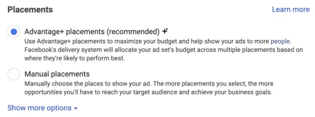 Advantage+ placements