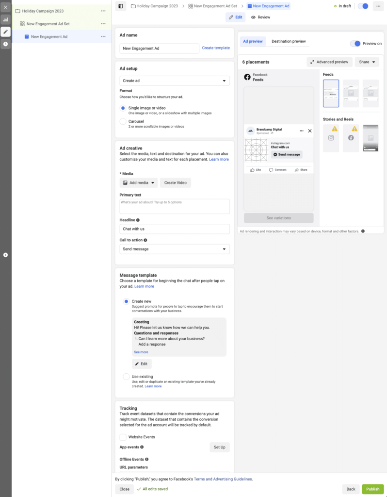 Create your new Instagram ad