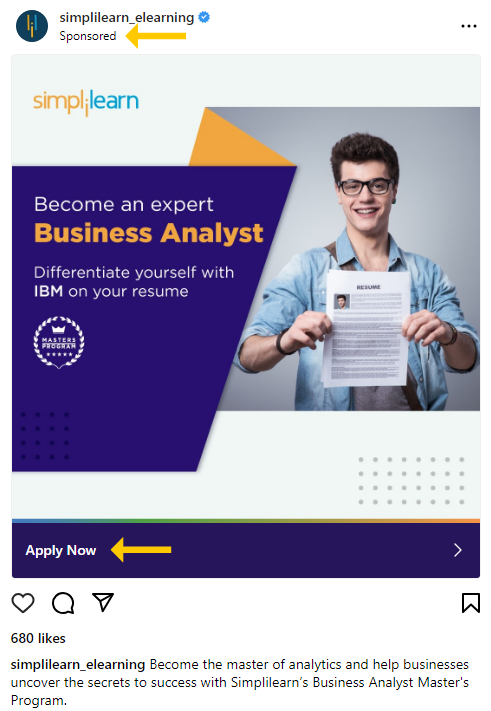 simplilearn_elearning Instagram ads