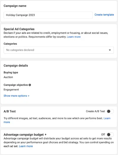 Give a name to your campaign