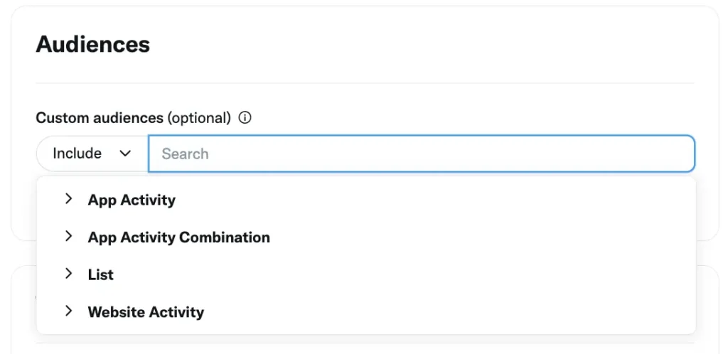 Twitter Advertising 101: How to Run Ads on Twitter 11 custom audiences dropdown